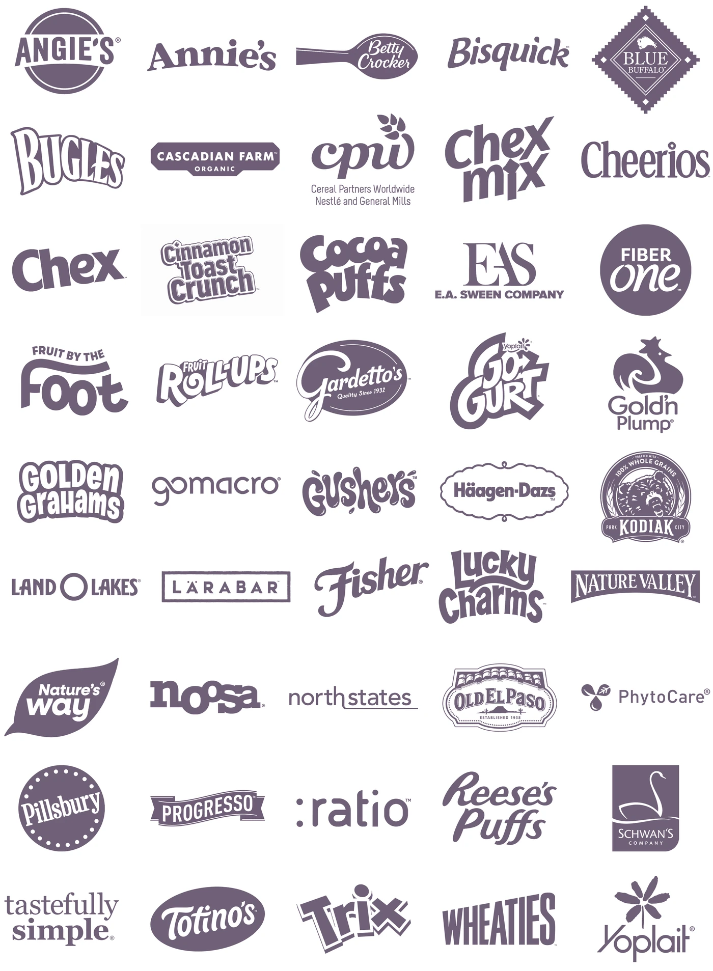 A grid of consumer brand logos Jon has worked with